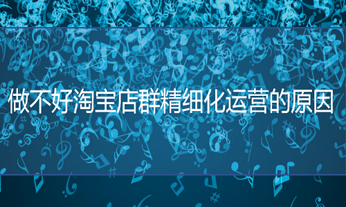 <b>網(wǎng)店代運營：做不好淘寶店群精細化運營的原因</b>