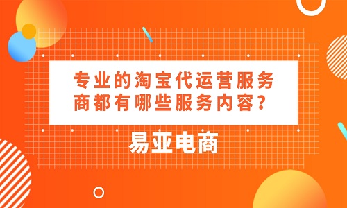 <b>專業(yè)的淘寶代運營服務(wù)商都有哪些服務(wù)內(nèi)容？</b>
